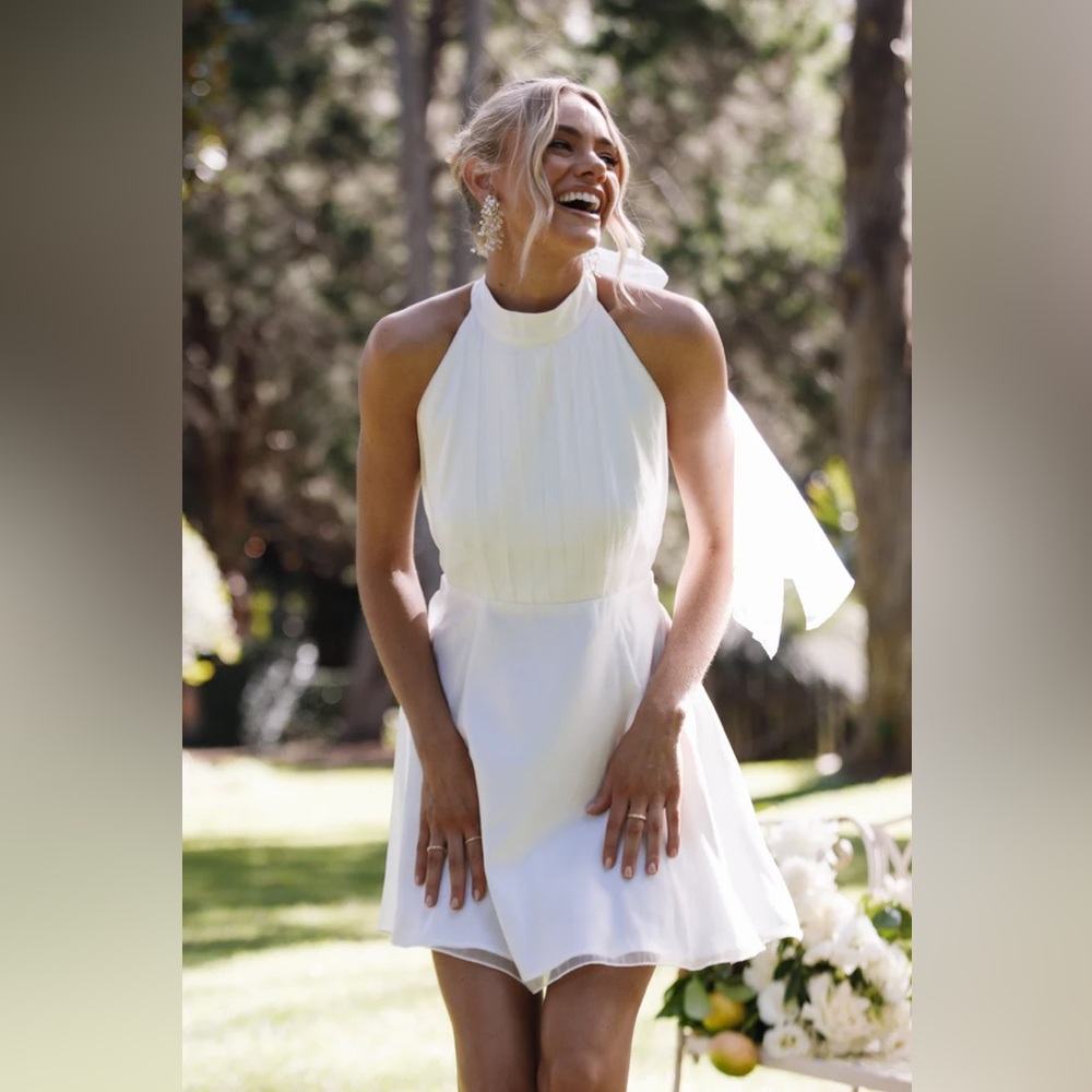 Petal and Pup White Halter Dress